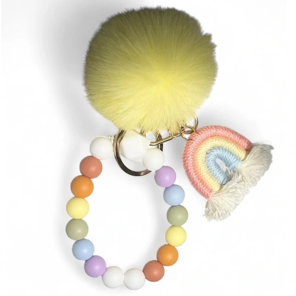 Sunbeam Skies Womens Silicone Beaded Keychain
